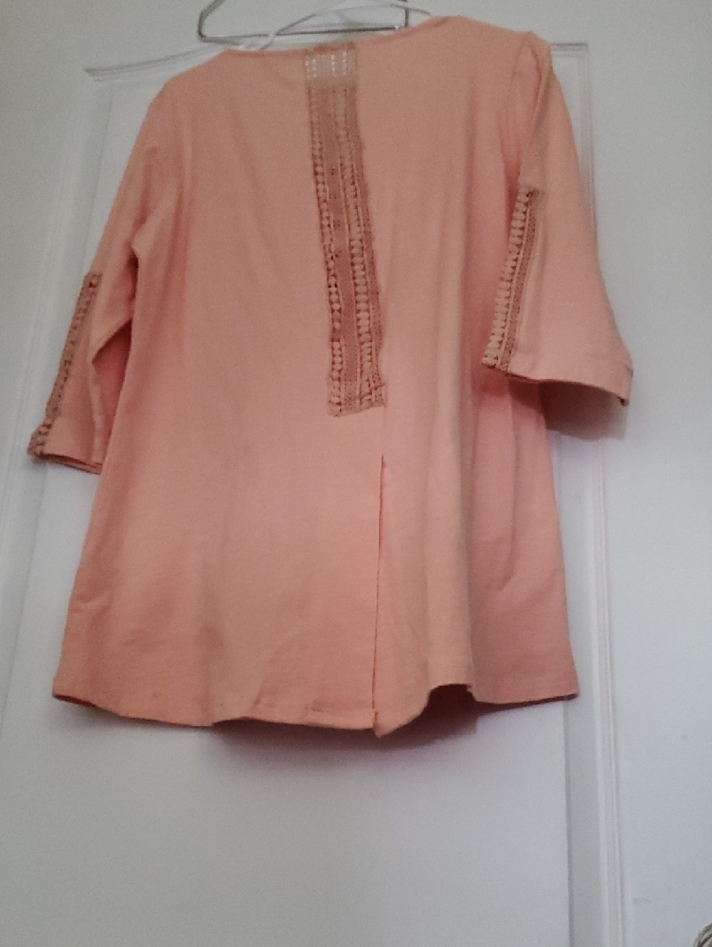 Simply Noelle Peach Crochet-Trim Henley Tunic - Picture 8 of 8